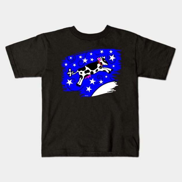 Space Cow Kids T-Shirt by Designs by Connie